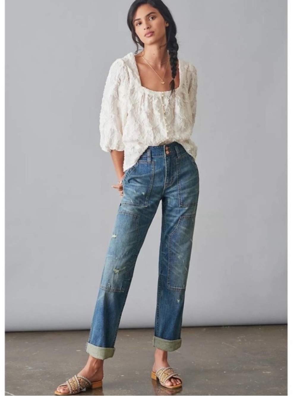 BOGO! Anthropologie Pilcro Wanderer Jeans Distressed Size 28
